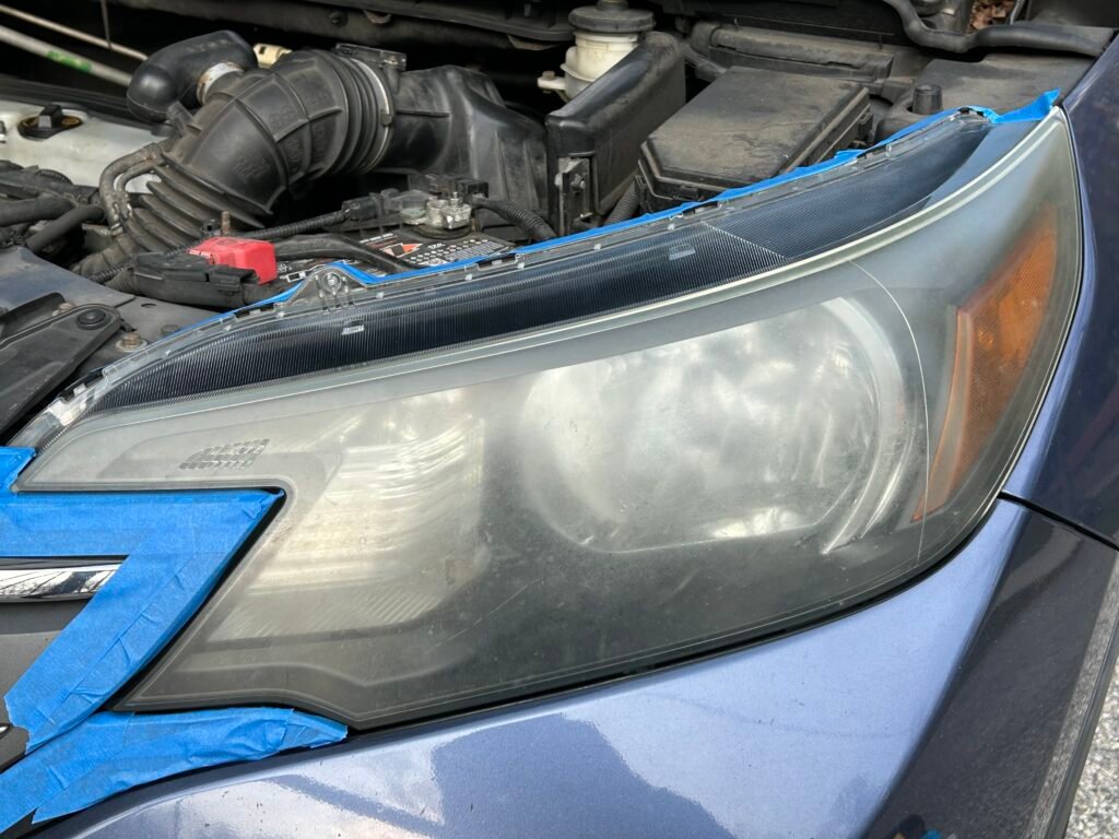 Photo of a foggy headlight