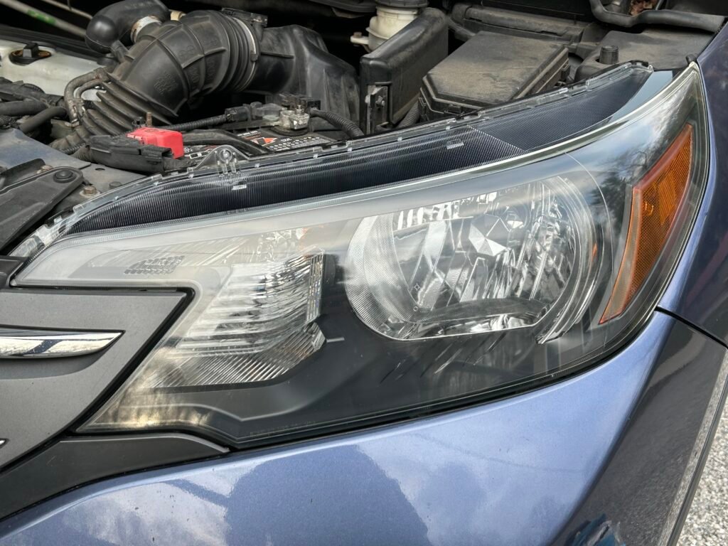 The same headlight looking clear and new after restoration